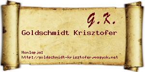 Goldschmidt Krisztofer névjegykártya